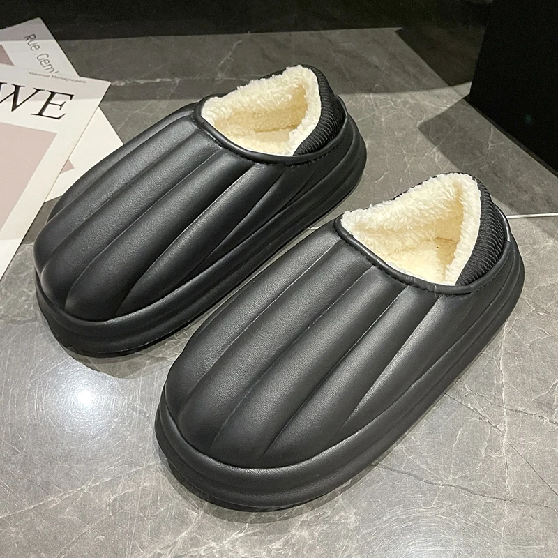 Slipper Lightweight Casual Flexible Platform Couple Cotton Shoe Plus Velvet Keep Warm Model Trendy All-match Recommended Outdoor