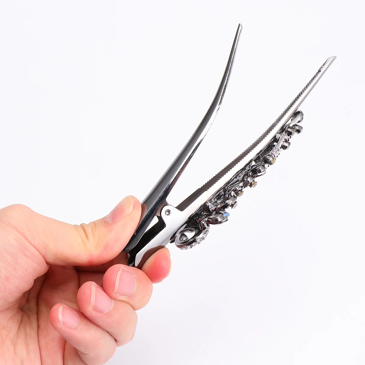 

1pc Cow Horn Hair Clip Vintage Rhinestone Alloy Duckbill Barrette For Women Hair Accessories Party Festival Travel Daily Use