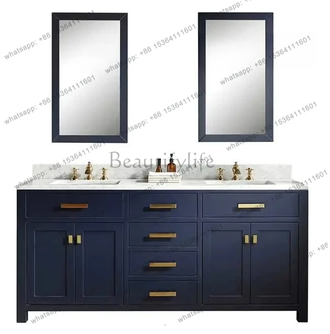

Nordic modern bathroom cabinet furniture high-end hotel clubhouse villa bathroom cabinet simple style