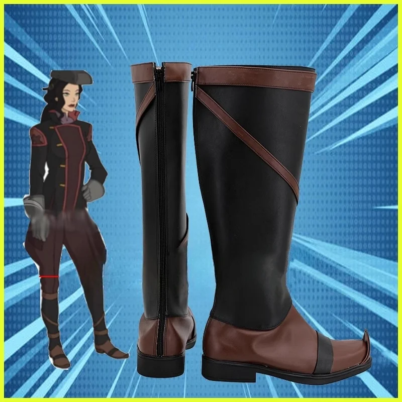 Legend of Korra Asami Sato Cosplay Costume Shoes Anime Handmade Faux Leather Boots