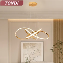LED Gold Chandelier Modern Home Lighting For Living Room Dining Room Bedroom Kitchen Ceiling Decoration Lustre Hanging Lamp