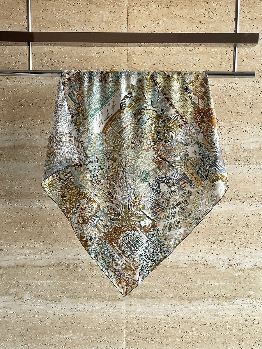 Саржевый шелковый шарф 90 см