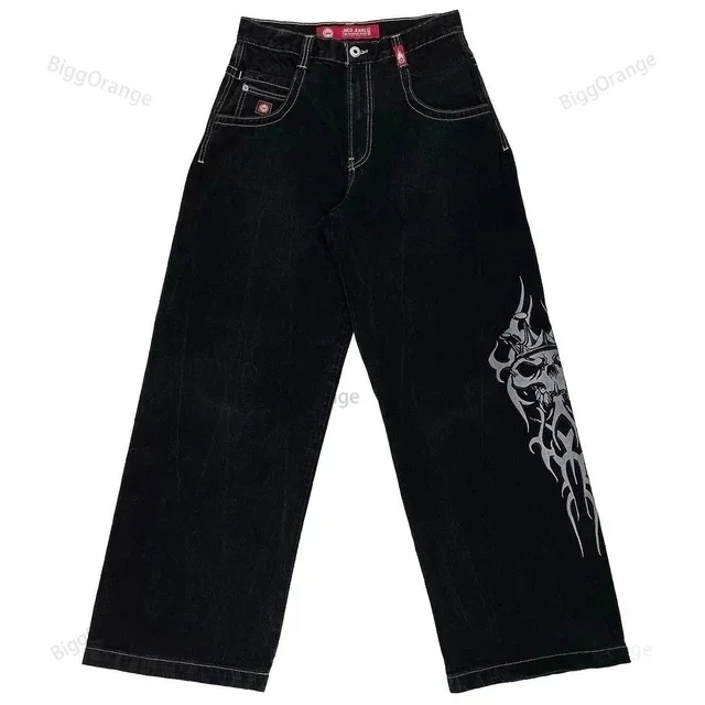 Jnco-pantalones vaqueros holgados para hombre y mujer, ropa de calle con patrón bordado de Rock, Hip Hop, Retro, Harajuku, cintura alta, pierna ancha, 2023