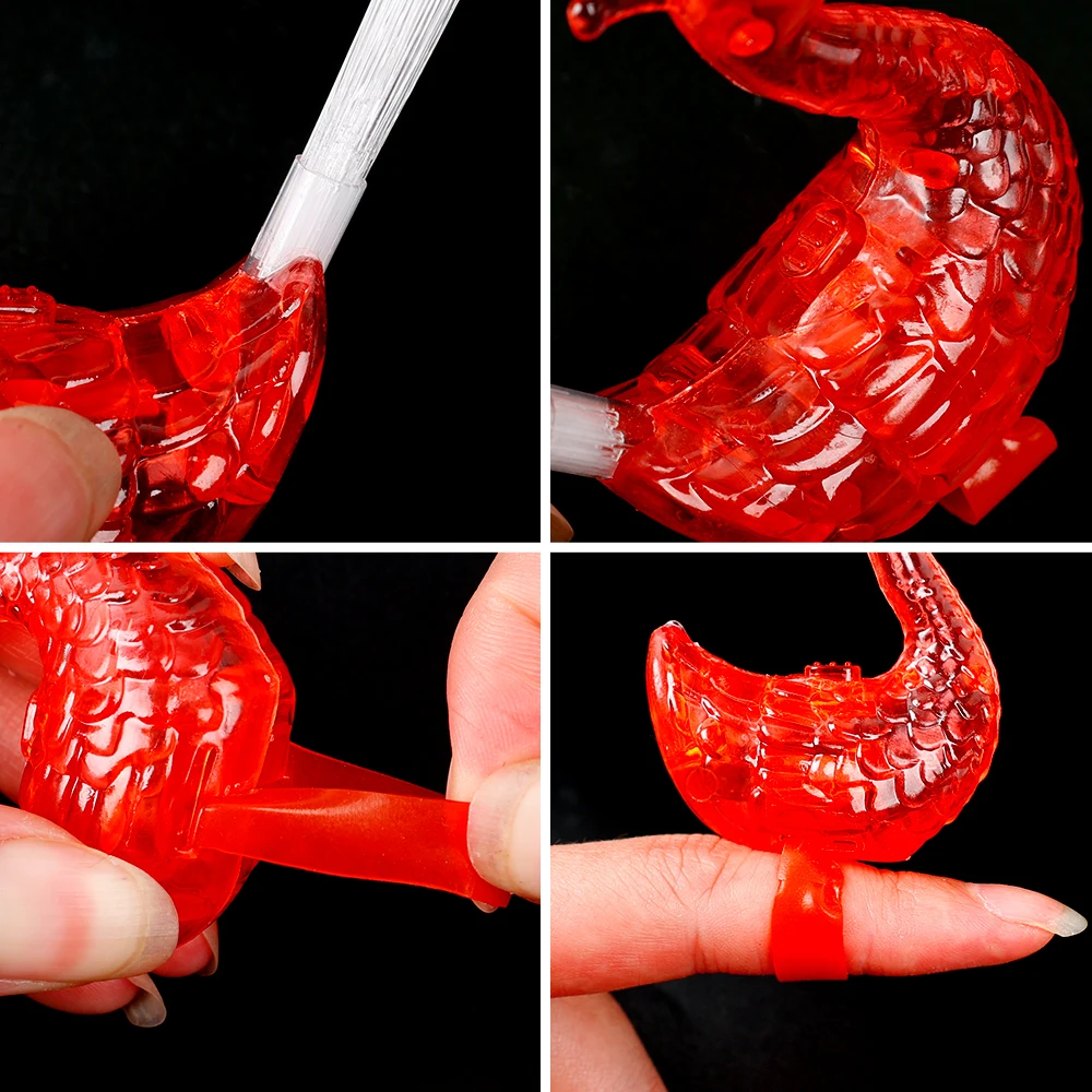 Flashing Finger Peacock Fiber Optic Light Glowing Peacock Open Screen Optic Light Kids Luminous Toys LED Finger Light Decor