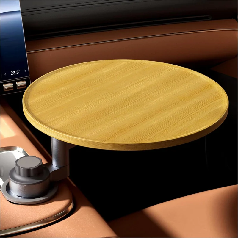 

Steering wheel tray and car table - 360° Rotating Wooden Cup Holder Table,With car tray,Suitable for front row/Rear passenger se