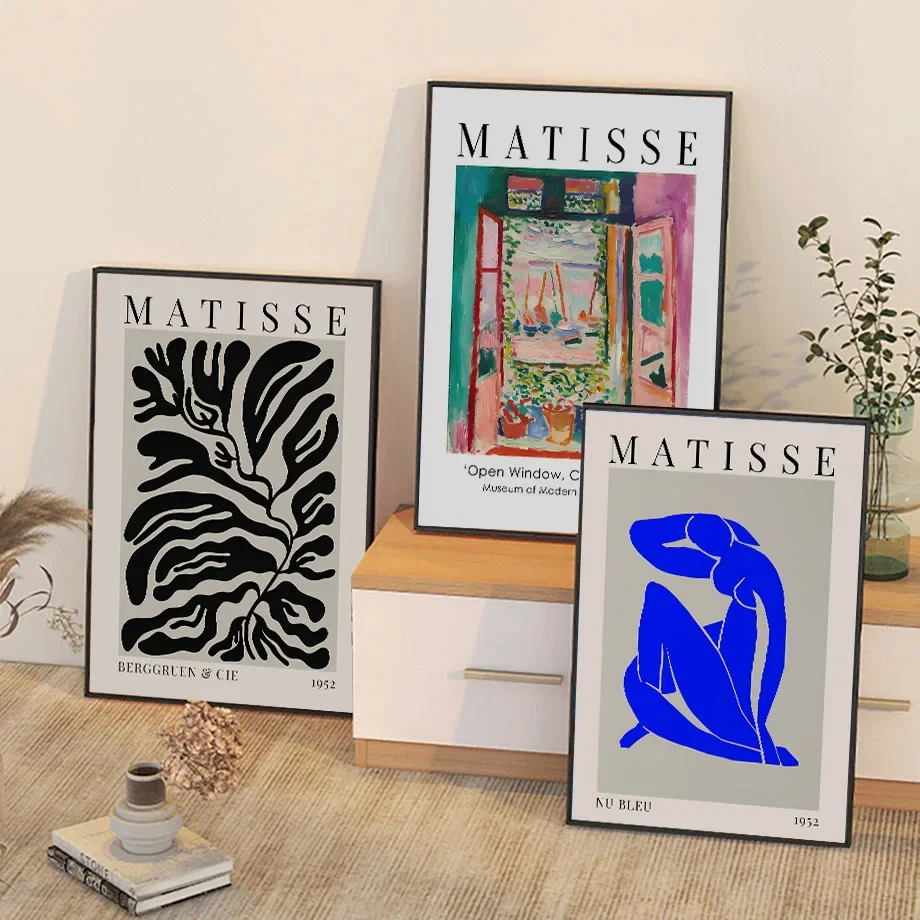 Pink Blue Matisse Flower Market Botanical Vintage Wall Art Canvas Painting Posters And Prints Pictures For Living Room Decor