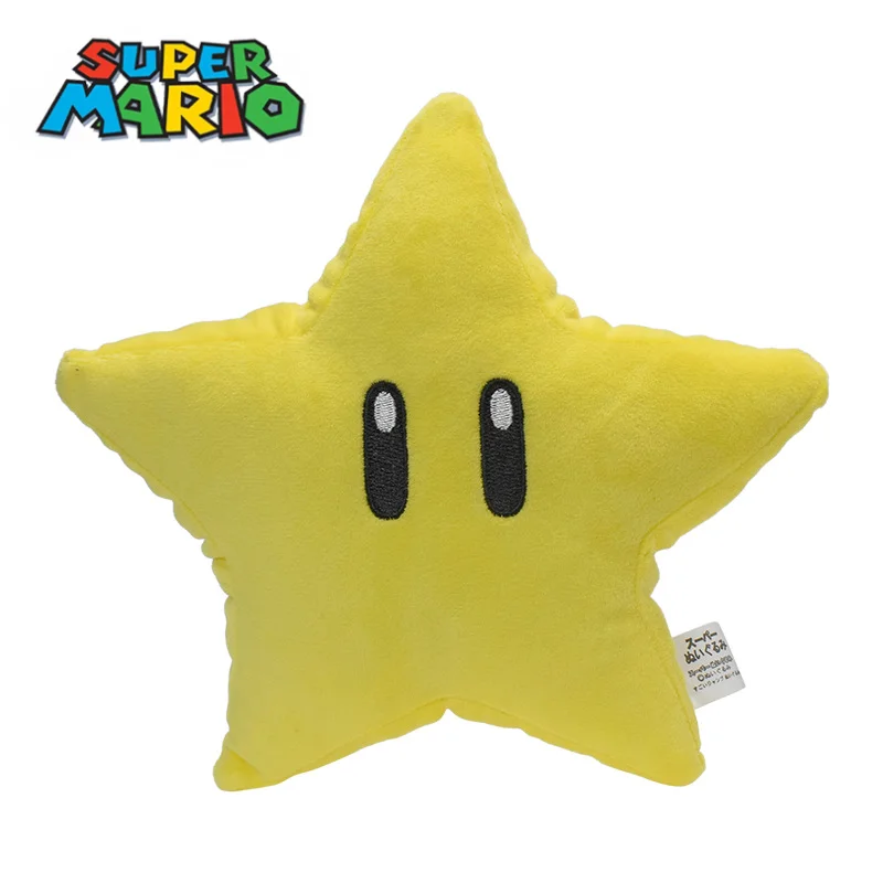 20cm Game Super Marios Bros Yellow Super Star Stuffed Toys All Star Collection Plush Doll Throw Pillow Decor Kids Birthday Gifts