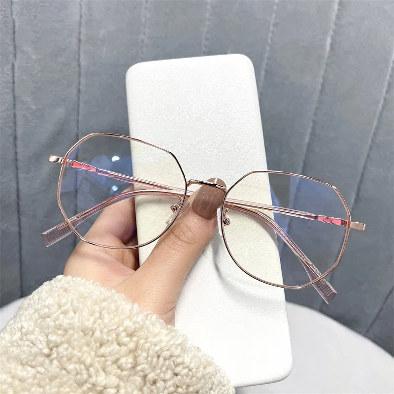 Polygon Shape Man Glasses Vintage Retro Style Female Eyeglass Frames Blue Light Blocking Glasses Frame Men