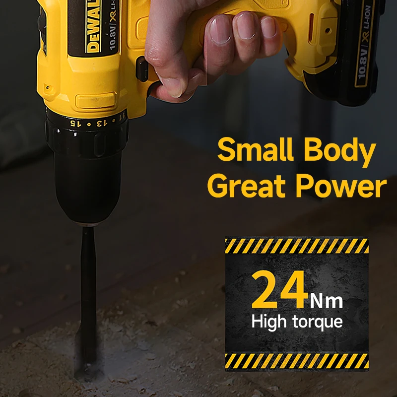 Imagem -05 - Lithium Furadeira Elétrica 10.8v 12v 24n.m Multifunções Handheld Velocidade Variável Casa Recarregável Broca de Mão Poderosa Dewalt-dcd701