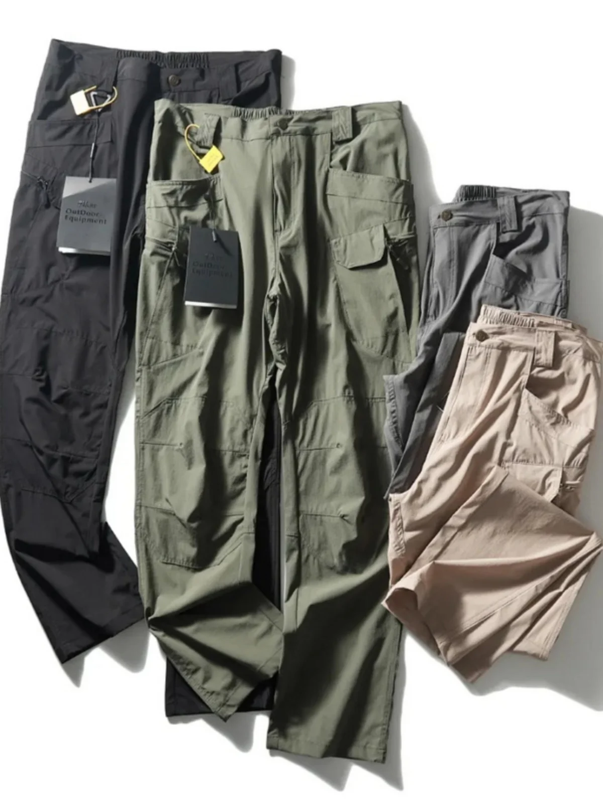 

New Men's Outdoor Sports Pants Summer Ice Silk Lightweight Qui Dry Loose Straight Casual Trousers Faionable Workwear