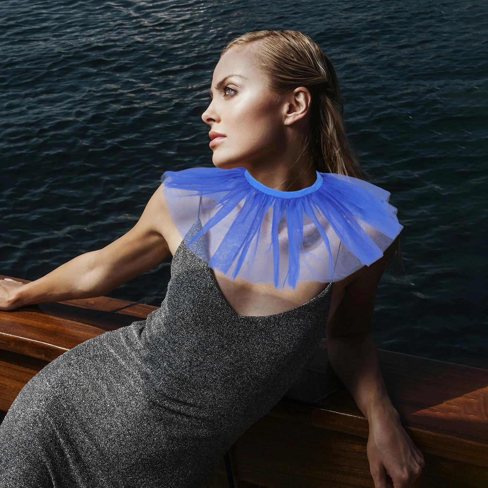 

Декоративная рюшами клоуна для женщин, многослойная съемная искусственная рубашка, аксессуар для костюма, легкий вес для косплея, вечеринки