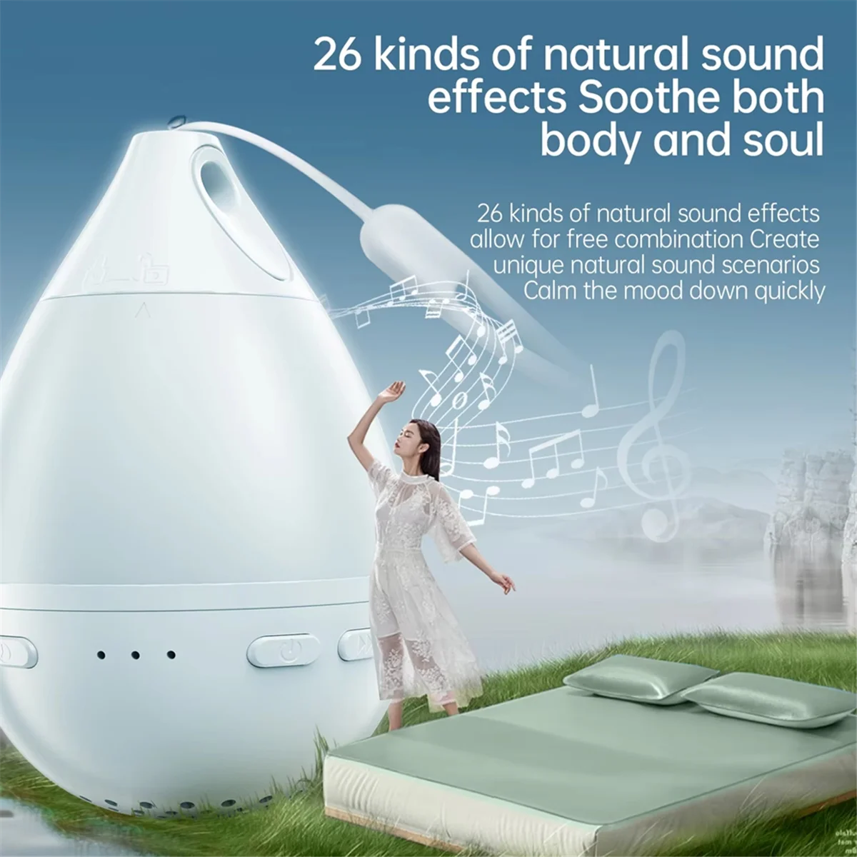 Alto-falante Bluetooth multifuncional para ioga e meditaçãoJAS