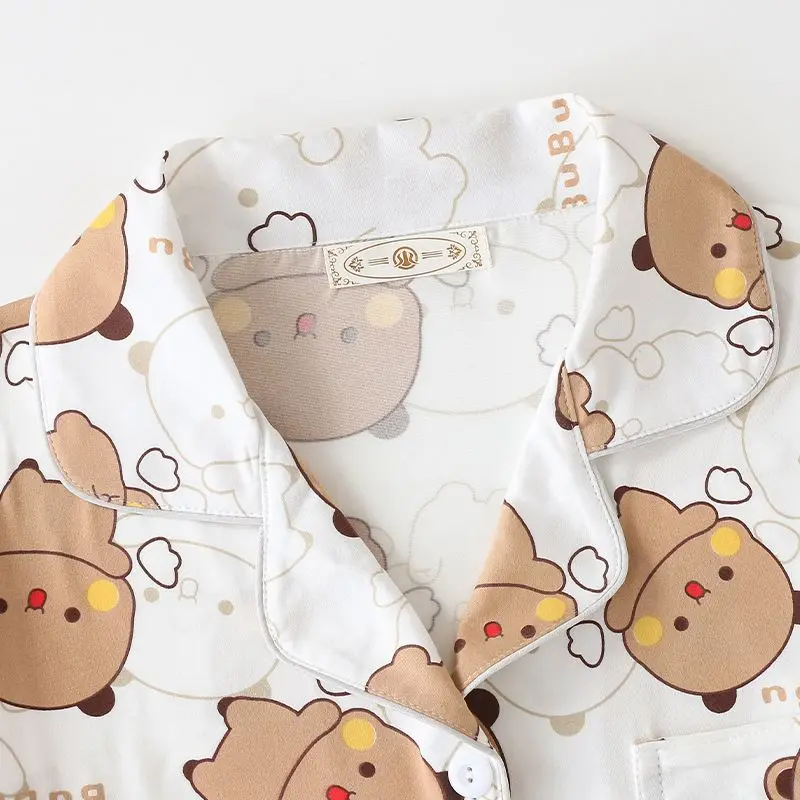 Panda Bubu And Yier Pajamas Panda Pattern Bubu And Dudu Summer Couple Pajamas Short Sleeved Home Clothes Couple Pajamas - view 4