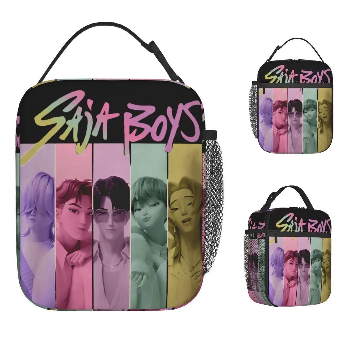 

Saja Boy Demon Hunters Movie Lunch Bag Portable Insulated Lunch Box Women School Cooler Bag Fashion Oxford Thermal Tote Handbags