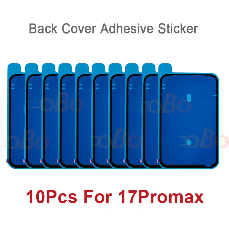 10 piezas, adhesivo impermeable para tapa trasera, sello para iPhone 17 Pro Max, cinta lateral trasera, pegamento para reparación 5