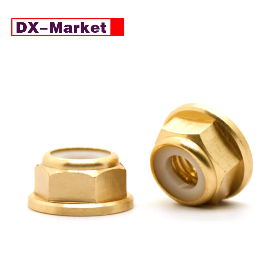 Brass Flange Nylon Insert Nut , M2-M8 Flange Lock Nuts .B017
