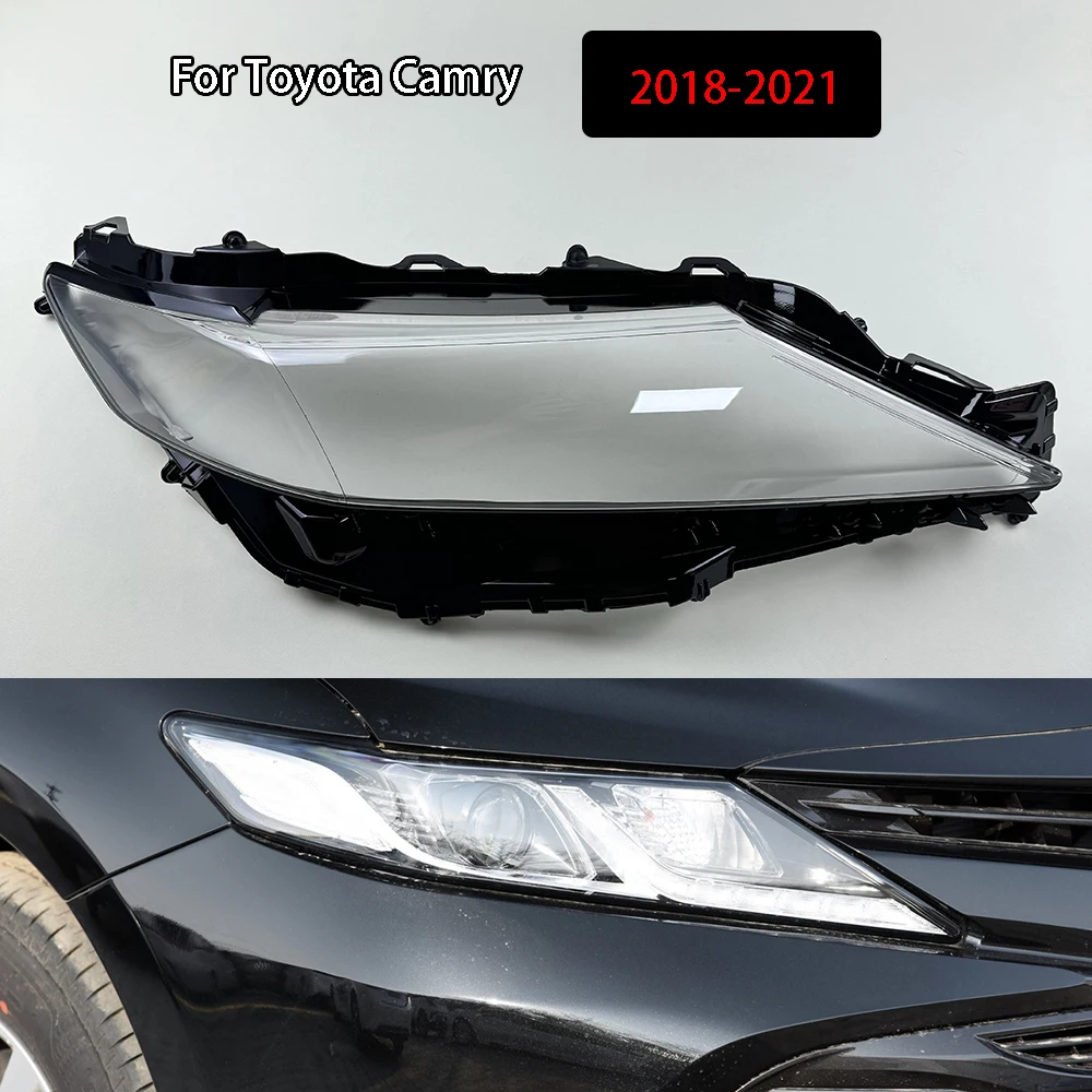 

For Toyota Camry 2018-2021 Front Headlight Cover Headlamp Lamp Shell Transparent Lampshade Lens Plexiglass