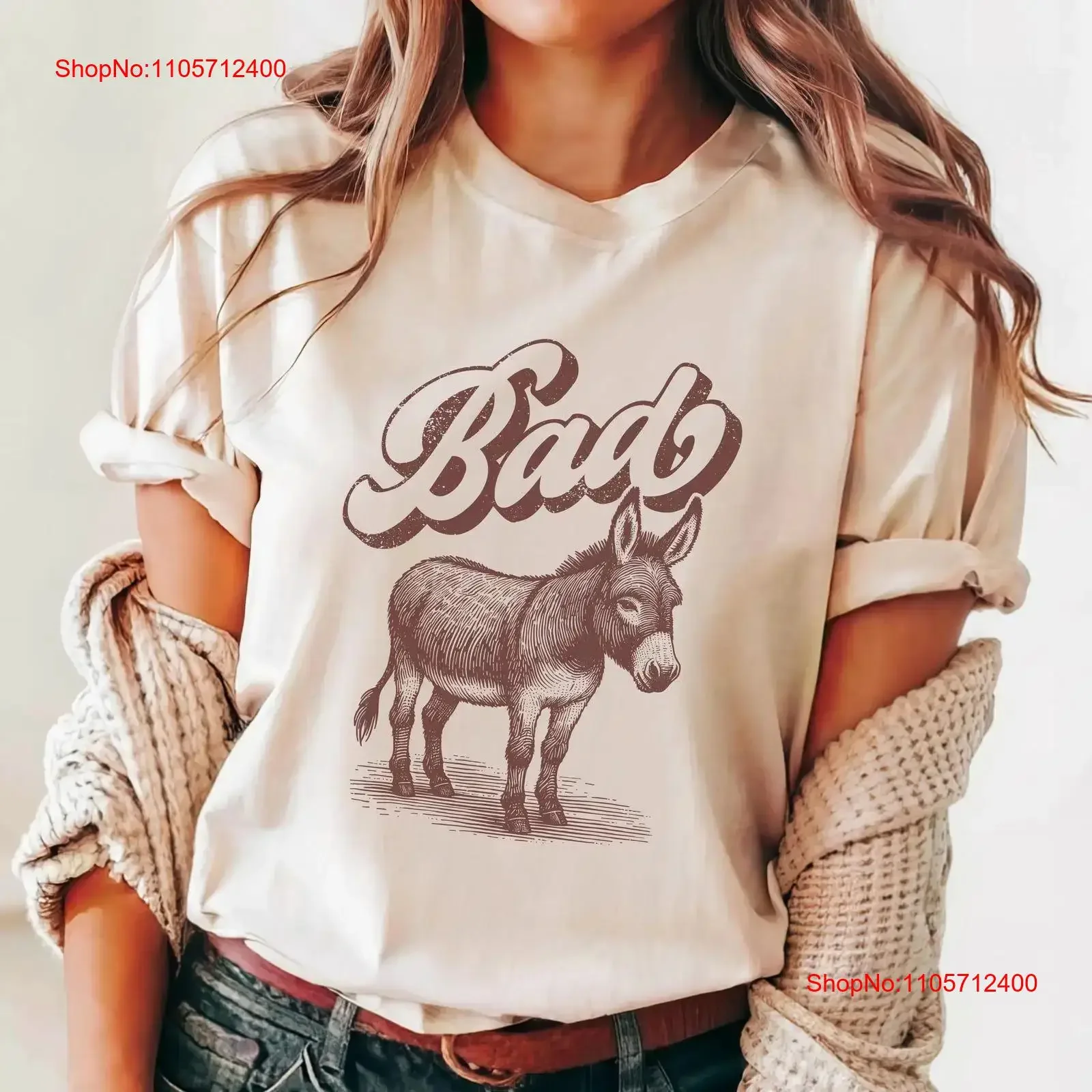 badass donkey shirt funny T sarcastic meme y2k gift for sibling cool him brother vintage Washed designer clothes homme