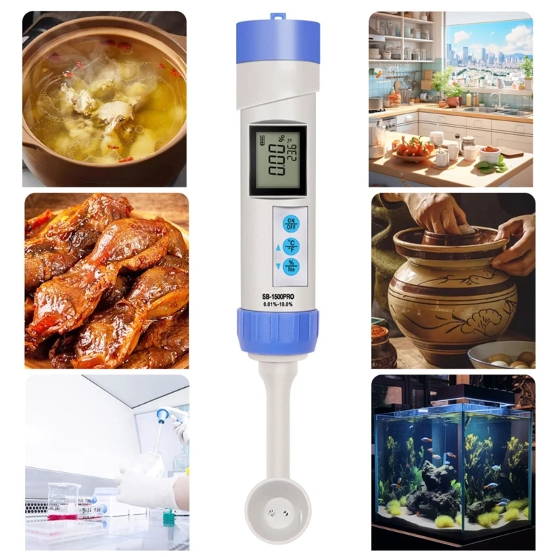 

Portable Salinometer Multifunction Meter with Temperature Display & Waterproof Designs Salinity Measurement Tool