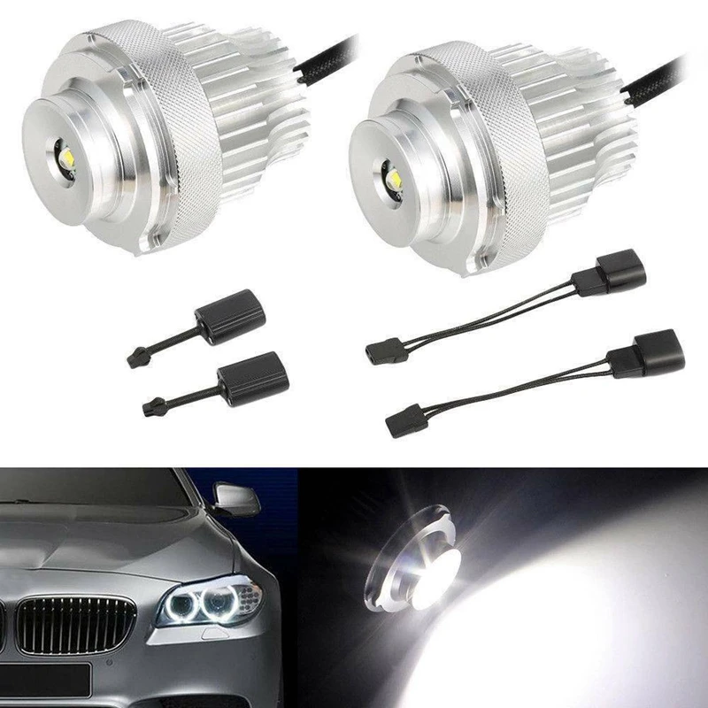 1Pair 20W No Error LED Angel Eyes Halo Ring Light Bulb For-BMW 5-Series E60 E61 LCI