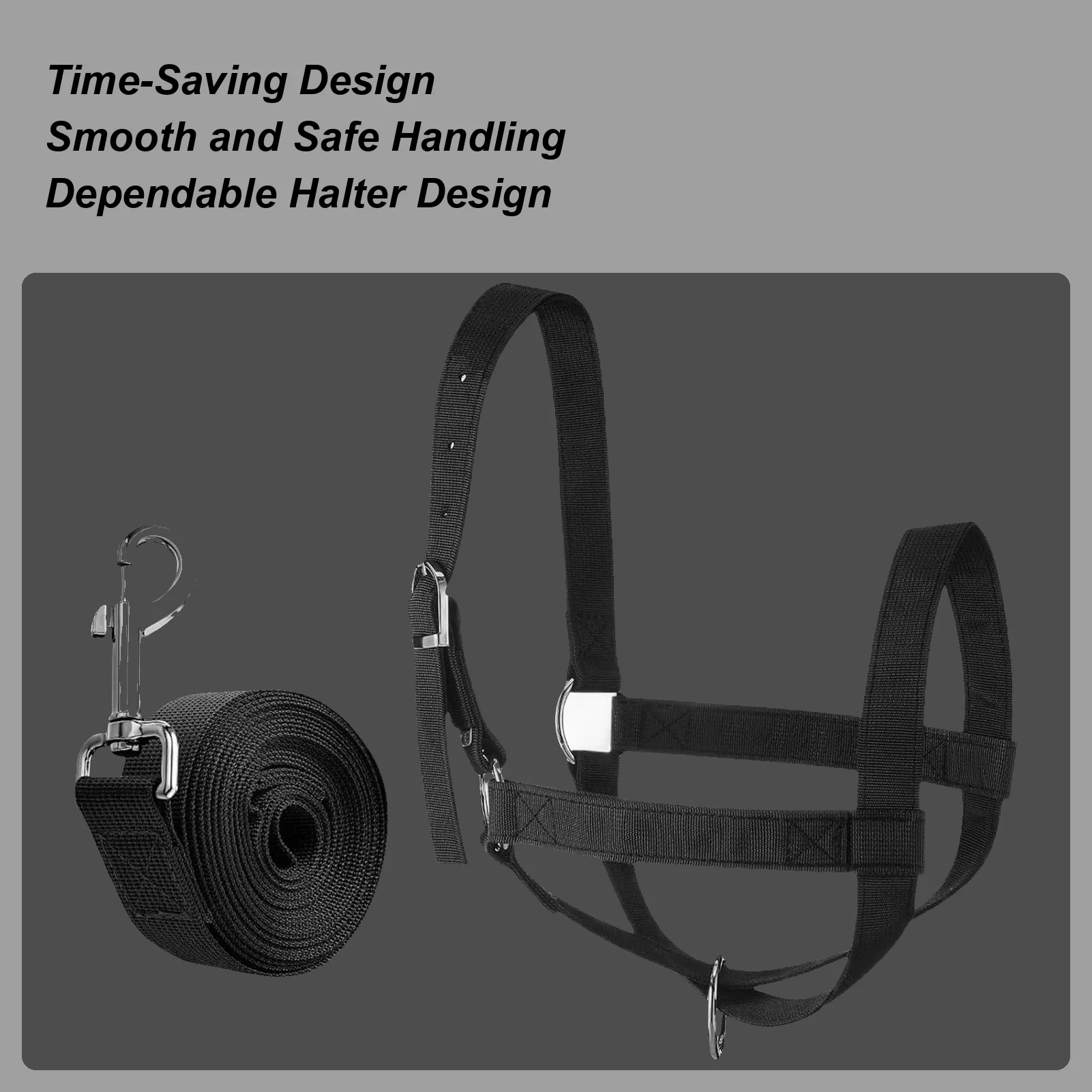 Halter de vaca Halter de vaca cuerda principal para mostrar razas pequeñas animales muestra herramienta ajustable para entrenamiento manipulación caballo cordero
