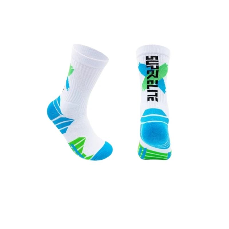 1 คู่สูงหลอดมืออาชีพถุงเท้ากีฬากลางแจ้งกีฬาขี่จักรยานถุงเท้าผู้ชายวิ่งเดินป่าบาสเกตบอลถุงเท้าฟุตบอล