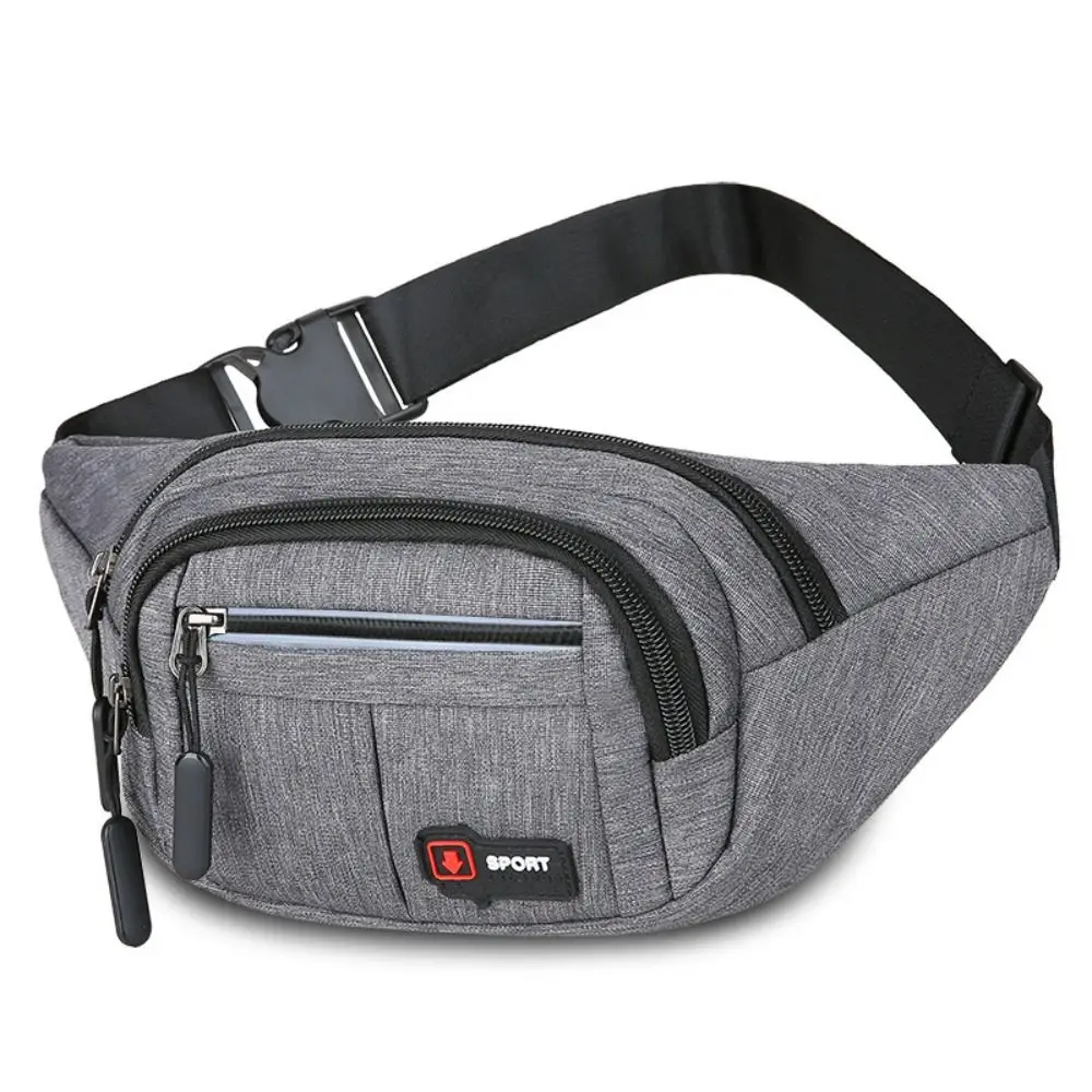 Bolsa de cintura de grande capacidade masculina com faixa reflexiva, alça de ombro ajustável, bolsas esportivas, leves, lazer