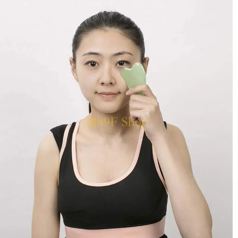 

M89F Jade Stone Guasha Board Scraping Massager Tools for Face Body for Facial Massage SPA Acupuncture Therapy Trigger Point