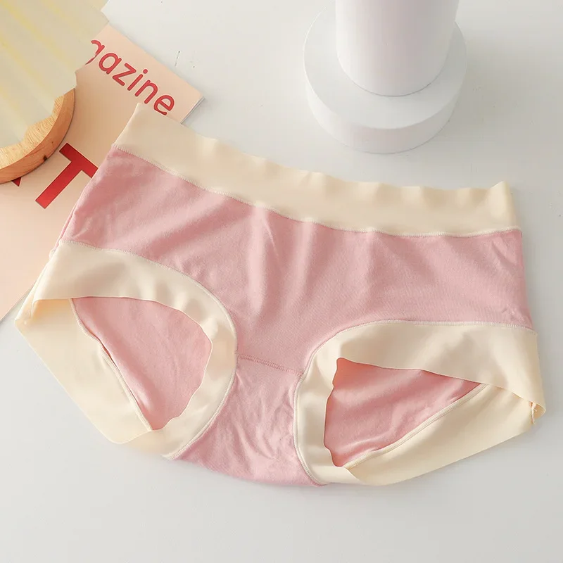 2Pcs Modal Sem Costura Roupa Interior das Mulheres Respirável Mid Cintura Briefs Envoltório Nádegas Antibacteriano Virilha Calcinhas Conforto Cuecas