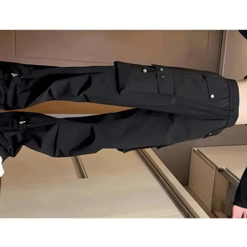 Cargo Pants Womens Navy Four-season Canvas Polyester Spliced Climbing Functional Mountaineering Quick-drying Breathable Oversize