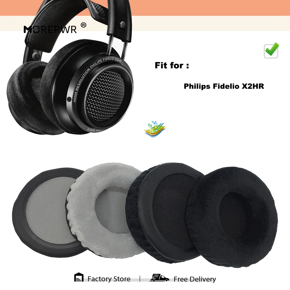 Morepwr, новое обновление, сменные амбушюры для Philips Fidelio X2HR, детали гарнитуры, кожаная подушка, бархатный чехол для наушников