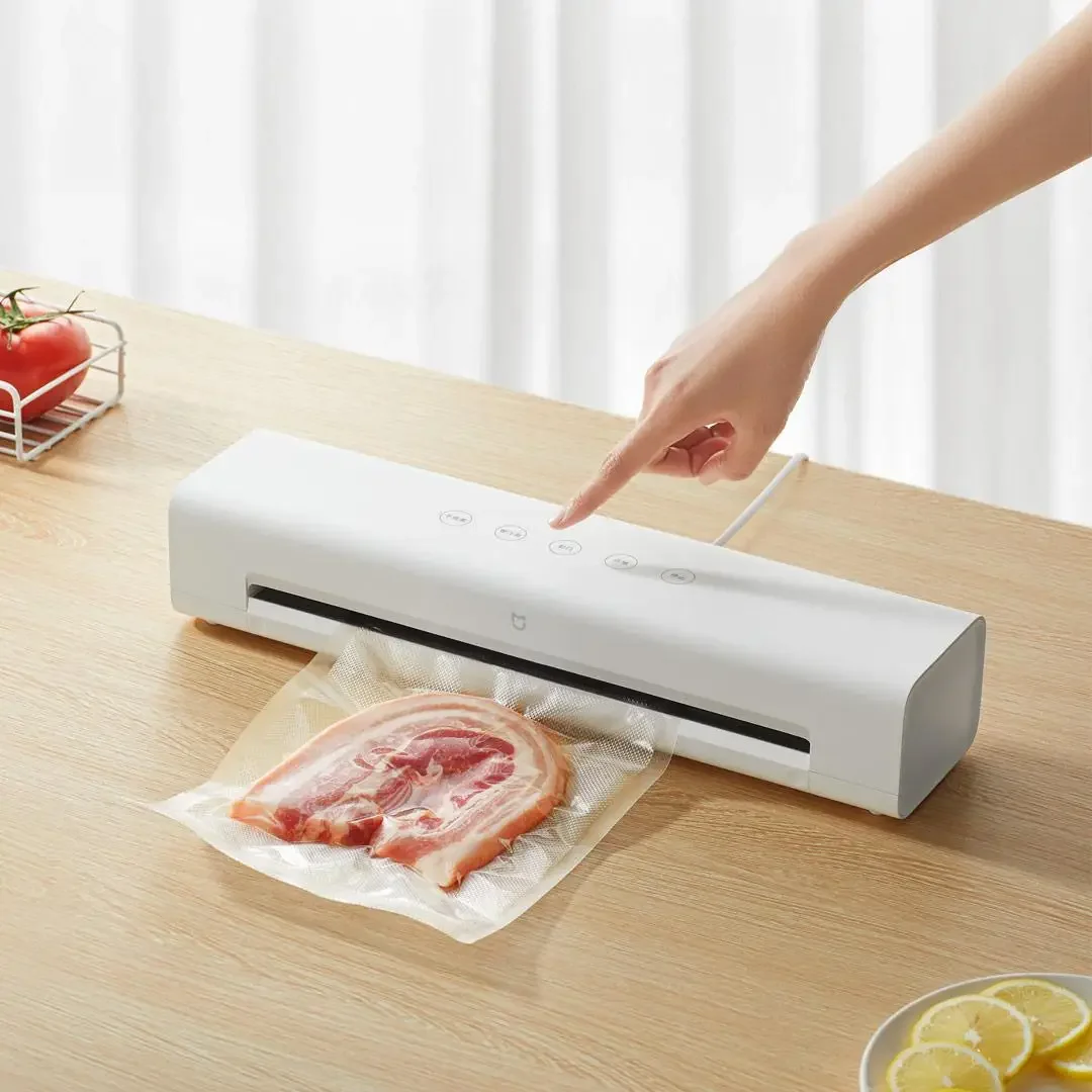 XIAOMI MIJIA Vacuum Sealers Machine 220V With Free 10pcs Vacuum Bags For Kitchen Household Food Vacuum Sealer Packaging Machine