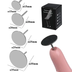 15/20/25/35MM Replaceable Nail Sandpaper Metal Disc Hard Skin Cuticle Callus Foot Care Rotate Milling Cutter Shaft Disk Tools