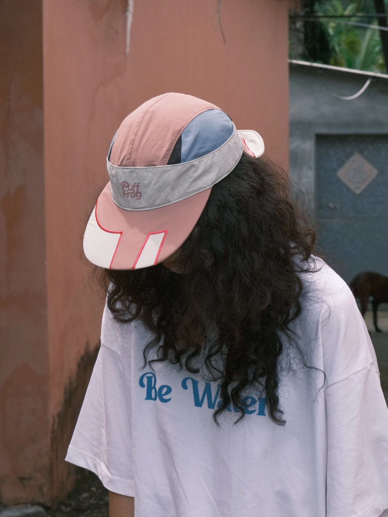 

PuffFrog 2-Way Cycling Snapback Cap Puff Frog Patchwork Contrast Color Sunscreen Double-brimmed Multi Function Baseball Sun Hat