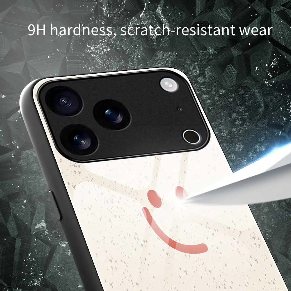 아이폰 17 Pro Max, 17 Air, 16, 15, 14 Pro Max Plus, 13, 12, 11 Pro Max, 16e, XS Max, XR, X, 7, 8용 페이스 폰 케이스 강화유리 커버