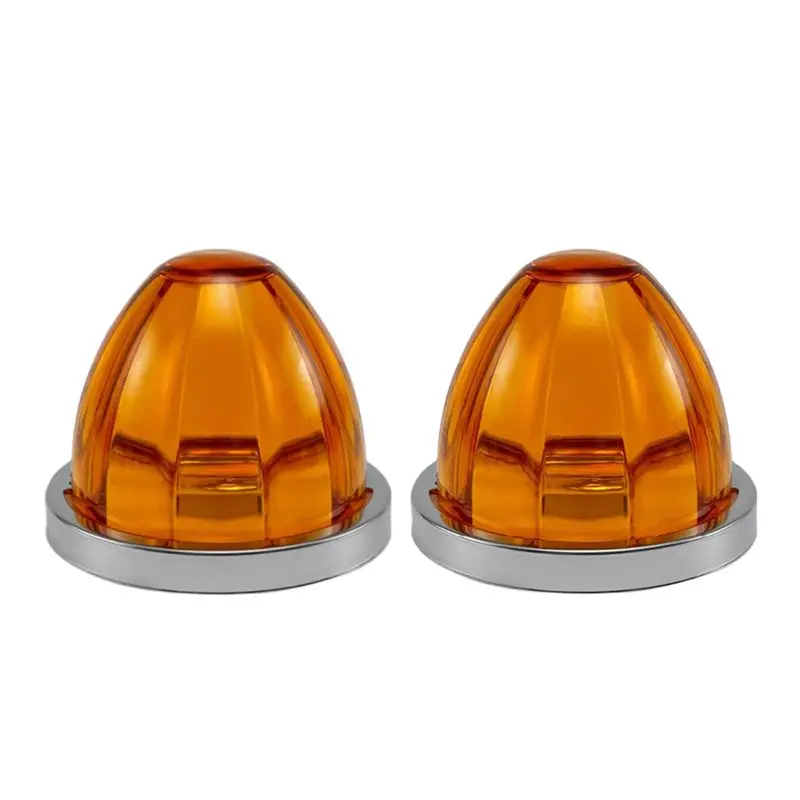 2PCS Under Glow Wheel Lights LED Side Marker Indicator Turn Signal Brake Lamp Watermelon Lights Semi Truck Trailer Yellow