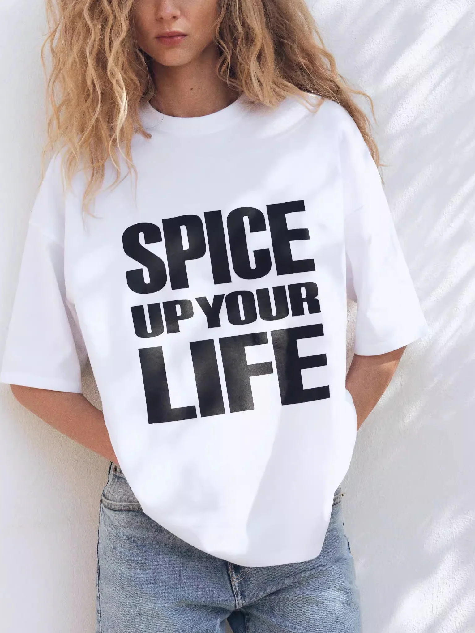 وصل حديثًا تي شيرت نسائي صيفي 2025 مطبوع عليه فتاة حارة مستديرة Ne فضفاض مناسب من القطن الخالص ort Sve تي شيرت بنمط إبداعي Casua... #5