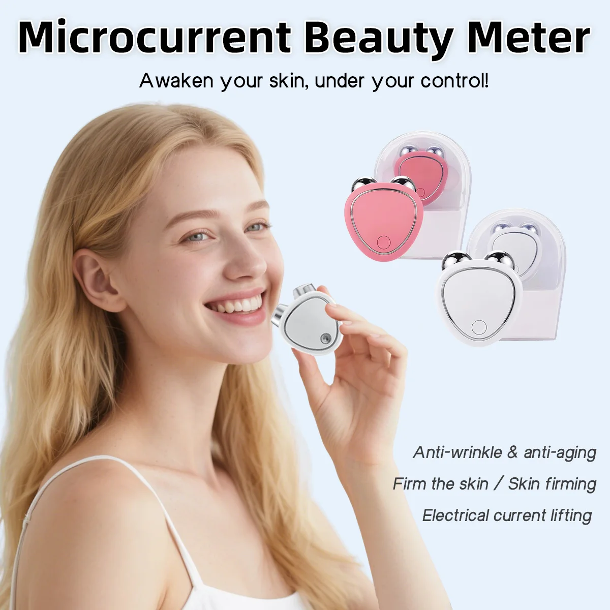 Micro Current V Face Lifter Skin Tightening Face Massager Rechargeable Face Anti Wrinkle Nasolabial Folds Double Chin Removal