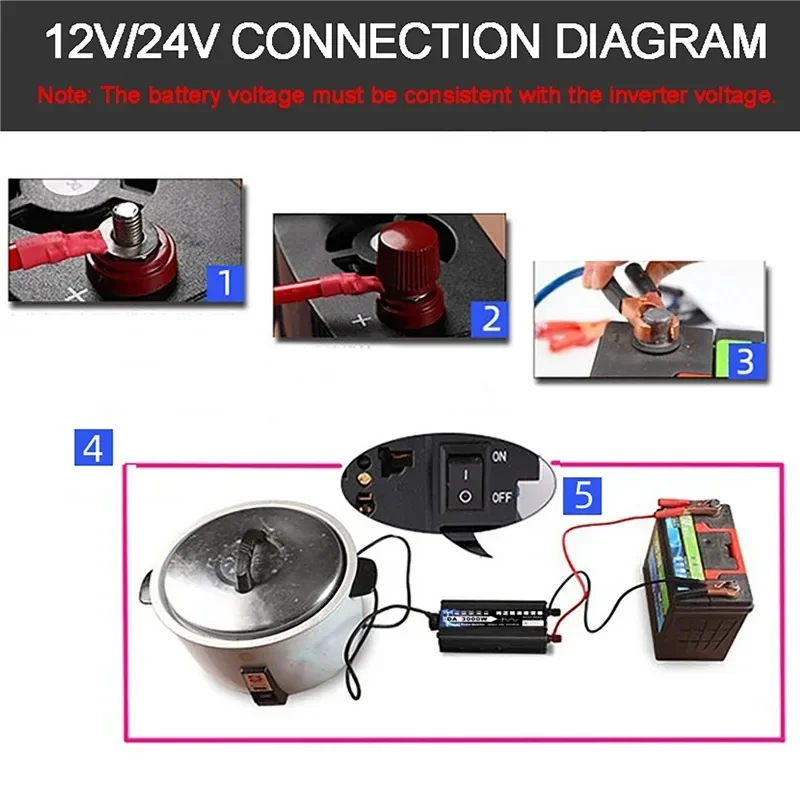 Imagem -03 - Inversor Solar de Onda Senoidal Pura Conversor de Voltagem Transformador para Carro Casa Fora da Rede dc 12 24 48 60 72v para 220v ac