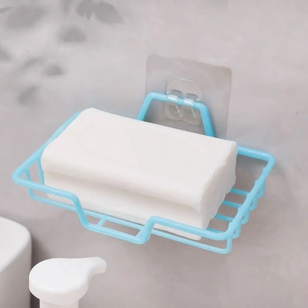 New Wall Mounted Drain Soap Box No Punching Practical Soap Storage Rack Space Saving Soapbox