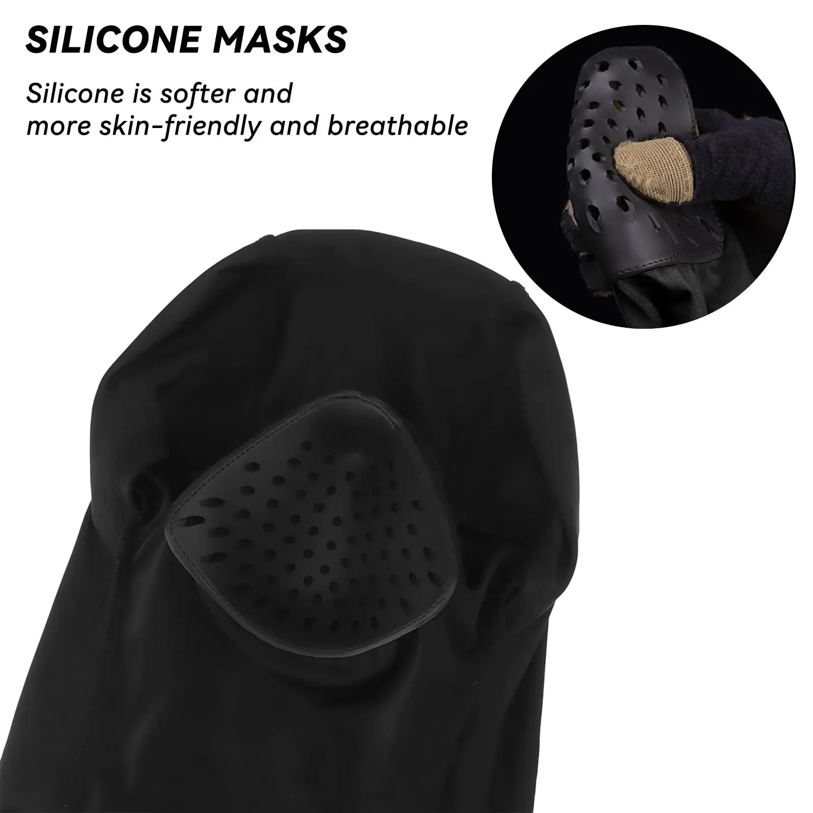 

Breathable Ski Mask Balaclava-Soft Silicone Full Face Cover for Winter Sports,Cycling&Outdoor,Ninja Style Adjustable Multi-Color