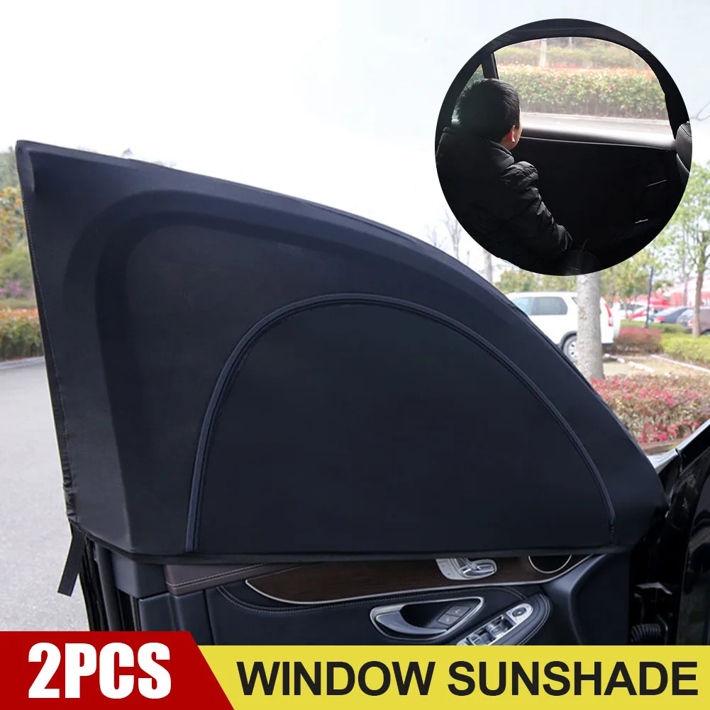 

2pcs Car Sun Shade Double-Layer UV Protection Front Rear Window Shade Cover Zippered Lining Side Wndow Sunshade Anti-mosquito