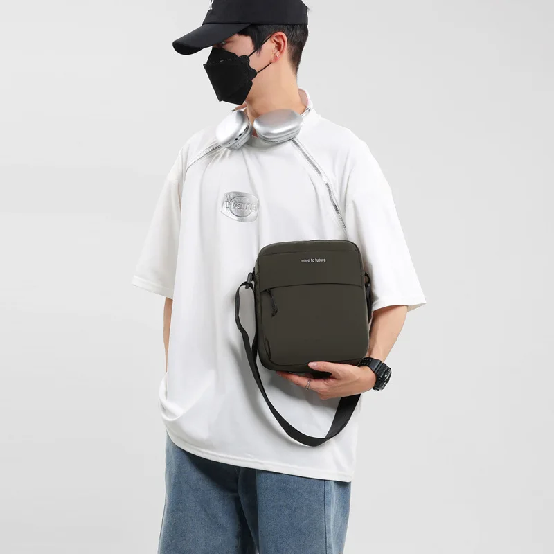 Picture 4: Lightweight, waterproof, large-capacity men's backpack, vertical square multi-functional crossbody travel backpack