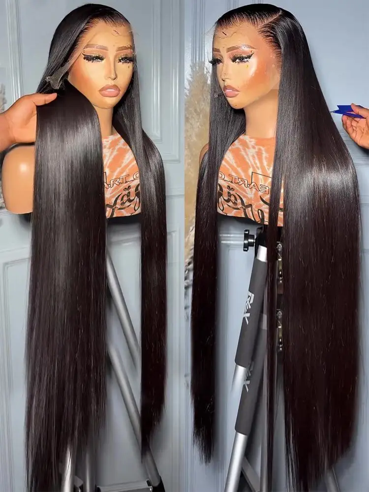 13x6 مستقيم الدانتيل الجبهة الباروكات شعر الإنسان للنساء اللون الطبيعي 13x4 HD الدانتيل الجبهة باروكة من شعر طبيعي قبل قطعها مع شعر الطفل 42"