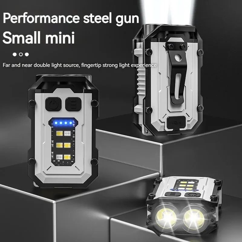 Two tone Mini Flashlight Led Light Long Lasting Rechargeable Lamps Searchlight High Power Led Flashlights Very Strong Flashlight