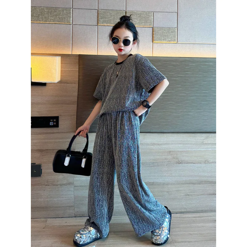 

Stylish Suit for Girl Kids Girls Clothes Korean Children's Clothing 2025 Summer Set Girls' Outfits T-shirt