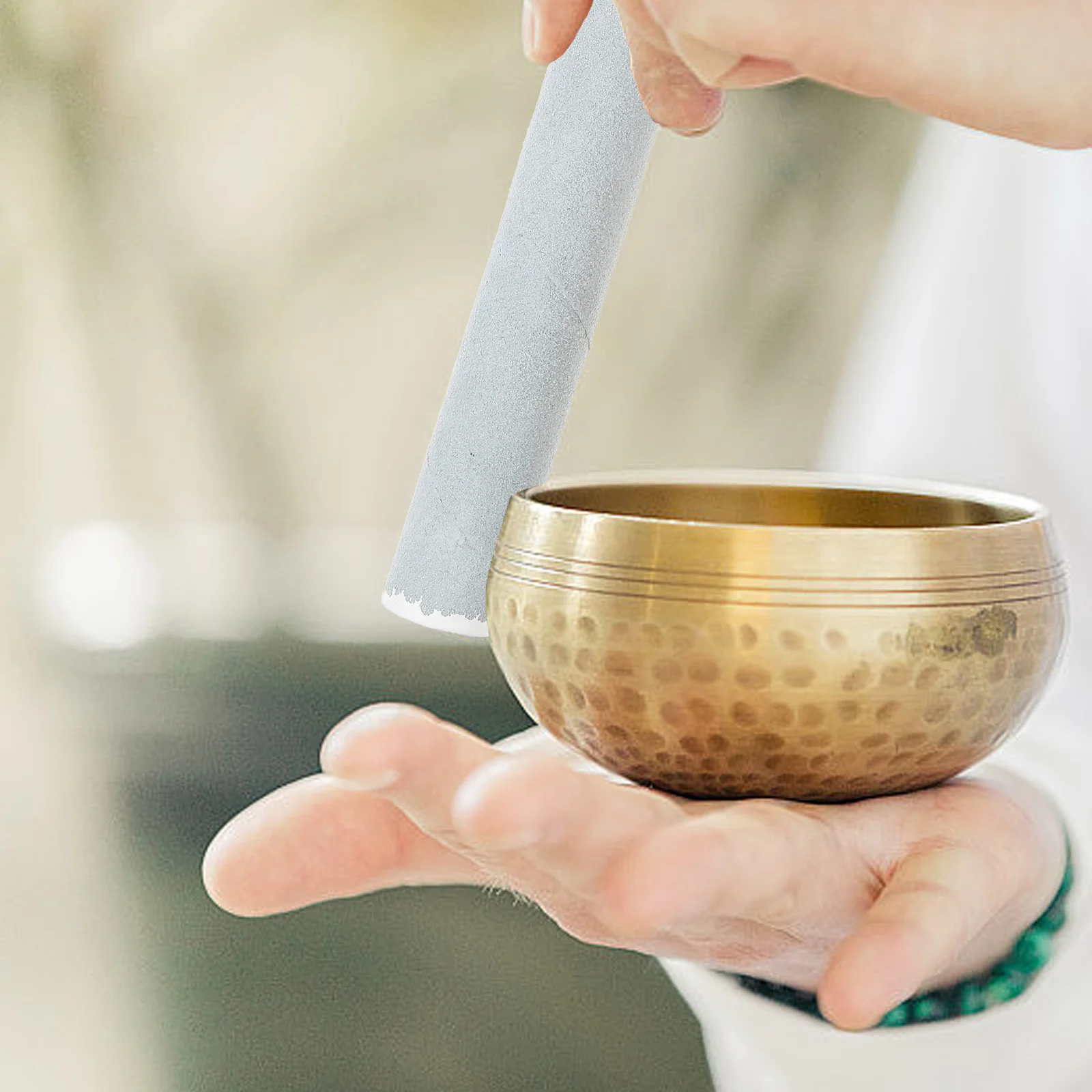 

1 set Singing Bowl Mallet Stick Wood Percussion Accessories Replacement Chime Striker Durable Practical Easy Hold