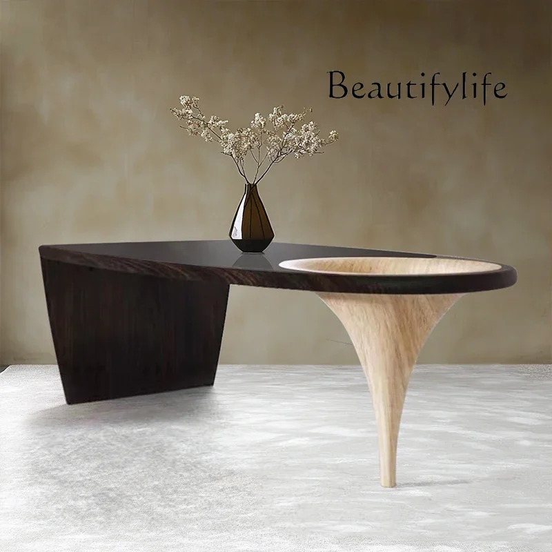 

KS Средневековый стол из цельного дерева в стиле ретро, итальянский простой офисный простой современный дизайнерский стол с высоким смыслом