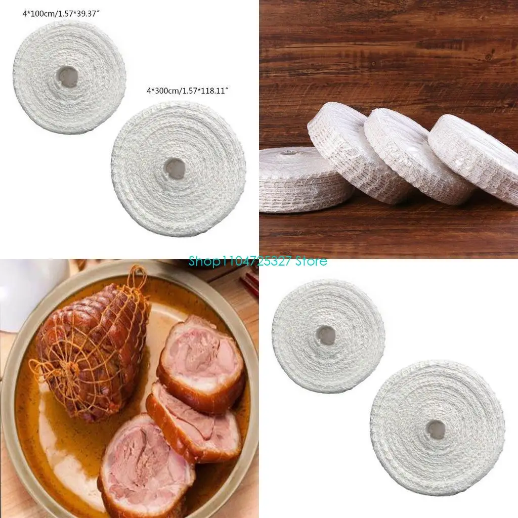 D8KF Netting Roll Elastics Hams Sock Meshes Cotton Thread Butchers Twines Net Kitchen String for Turkey Trussing