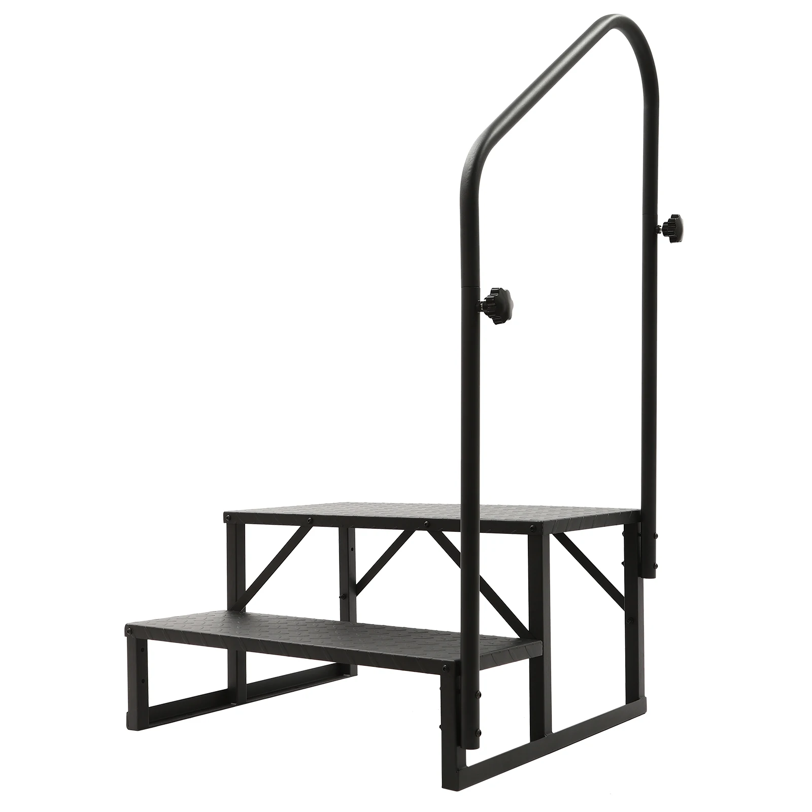 RV Stairs Handrails Ladder, Durable Steel Frame, 450 lbs Capacity, Adjustable for Left/Right Mounting, Easy Installation, Ideal